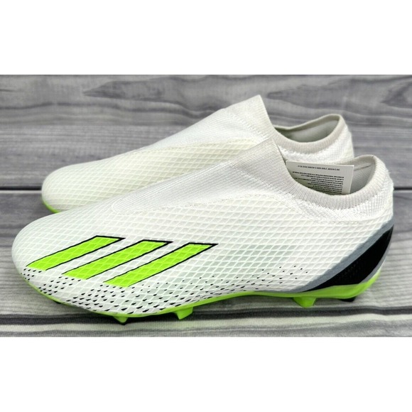 ADIDAS X SPEEDPORTAL .3  LL FG SOCCER CLEATS Men's 6.5 / WOMEN'S 7.5 WHITE/GREEN - Picture 3 of 8